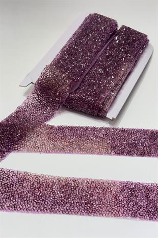 Mürdüm Ütüyle Yapışan Şerit Taş Boncuk 4 Cm