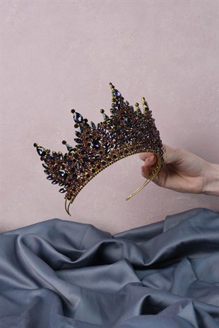 PlumParis High Dense Bead Embroidered Bridal Henna Tiara