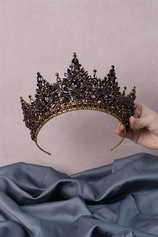 PlumParis High Dense Bead Embroidered Bridal Henna Tiara