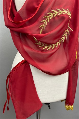 Nakış İşlemeli Şal Örtü Duvak