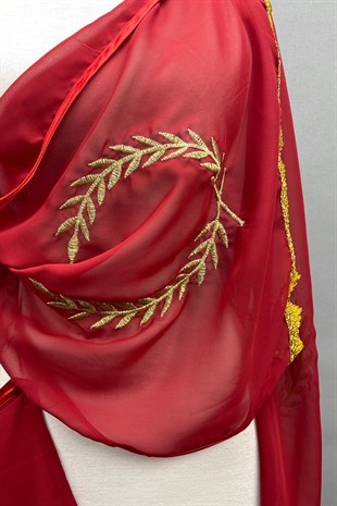 Nakış İşlemeli Şal Örtü Duvak