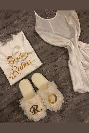 Embroidered Special Design Bride Dressing Gown Set