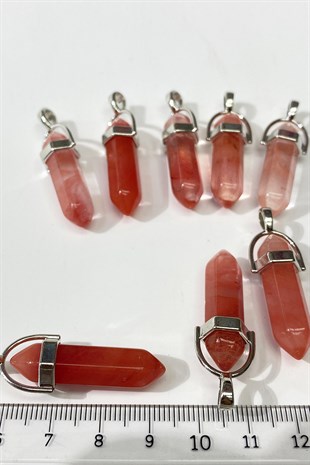 Pomegranate Flower Nail Agate Natural Stone Pendant 1 Pcs