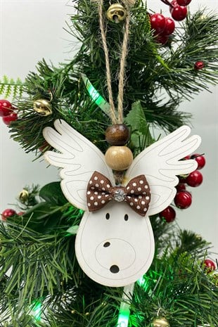 Naturel Geyik Baskılı Yılbaşı Ağaç Süsü