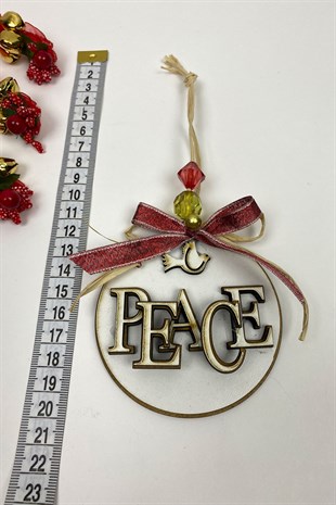 Naturel Peace Baskılı Yılbaşı Ağaç Süsü