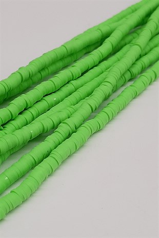 Neon Light Green Fimo Dough Beads 4mm