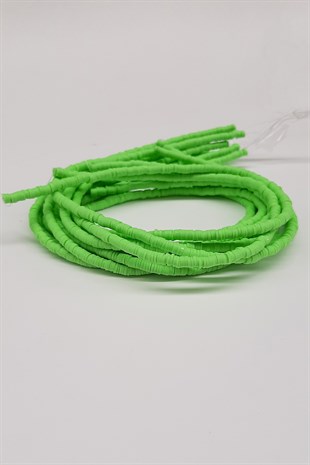 Neon Light Green Fimo Dough Beads 4mm