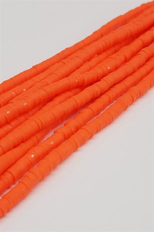 Orange Fimo Dough Beads 4mm