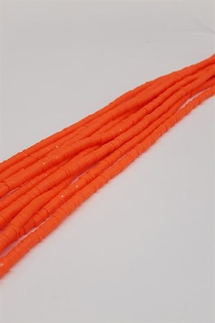 Orange Fimo Dough Beads 4mm