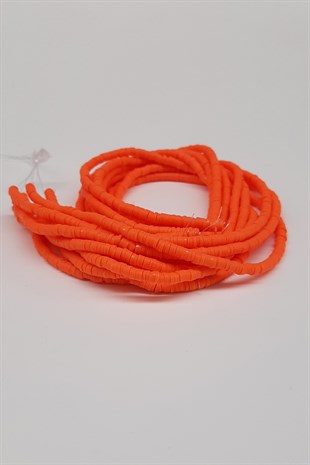 Orange Fimo Dough Beads 4mm