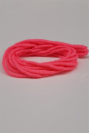 Neon Fuşya Fimo Hamur Boncuk 4mm
