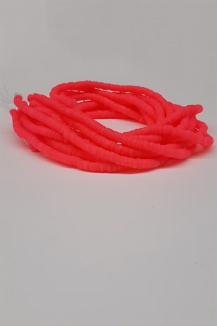 Neon Dark Orange Fimo Dough Beads 6Mm