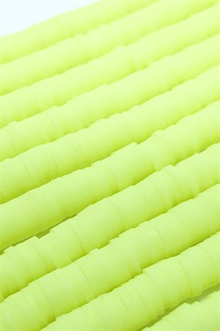 Neon Sarı Fimo Boncuk 6mm