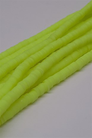 Neon Sarı Fimo Hamur Boncuk 6Mm