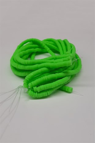 Neon Yeşil Fimo Hamur Boncuk 6Mm