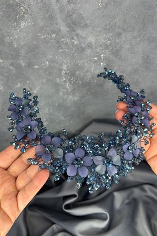 Nileda Kristal Boncuklu Gelin Kına Tacı Saç Aksesuarı