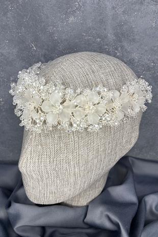 Nileda Kristal Boncuklu Gelin Kına Tacı Saç Aksesuarı