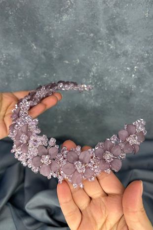 Nileda Kristal Boncuklu Gelin Kına Tacı Saç Aksesuarı