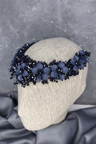 Nileda Kristal Boncuklu Gelin Kına Tacı Saç Aksesuarı