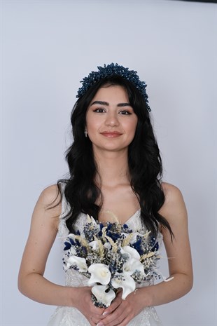 Nilsu Boncuklu Gelin Tacı ve Türban Aksesuarı