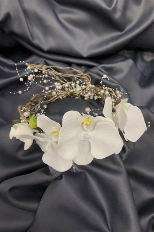 Orchid Straw Crown and Slippers Set