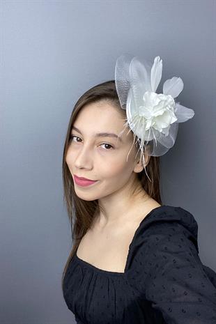 Hydrangea Flower Voile Wedding Hat Hair Accessory