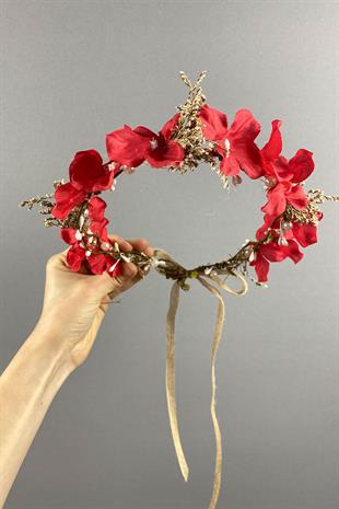 Ortanca Ve Deniz Otlu Dış Çekim Tasarım Gelin Tacı