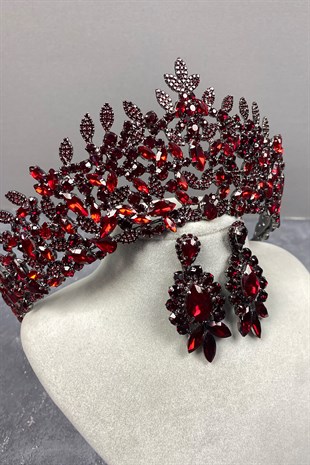 Oscar Bridal Henna Crown And Studded Earring Set