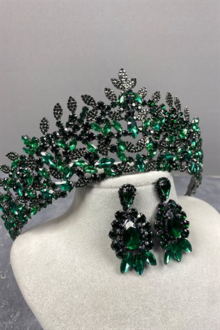 Oscar Bridal Henna Crown And Studded Earring Set