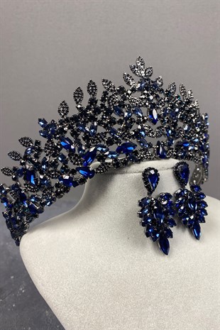 Oscar Bridal Henna Crown And Studded Earring Set