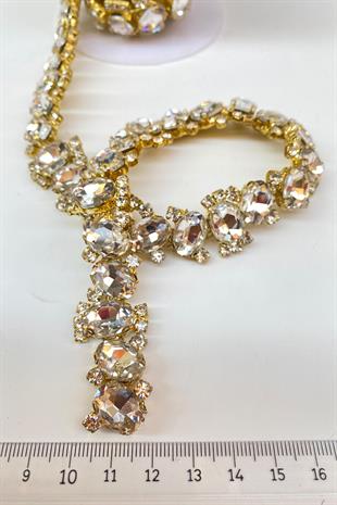 شريط شبكي من الحجر الزجاجي البيضاوي فستان سهرة بشريط حدودي