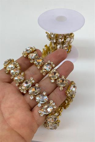 شريط شبكي من الحجر الزجاجي البيضاوي فستان سهرة بشريط حدودي