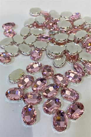 Oval Kasalı Beyoğlu Taşı Dikme Cam Boncuk 5 Adet