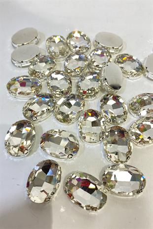 علبة بيضاوية بيوغلو حجر خرز كريستالي مخيط 5 قطع