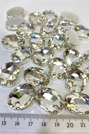 علبة بيضاوية بيوغلو حجر خرز كريستالي مخيط 5 قطع