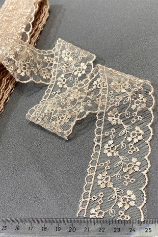 Oyma Desenli Kenar Güpür Dantel Fisto 9 mt