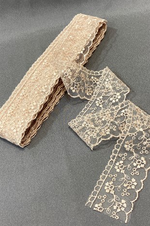 Oyma Desenli Kenar Güpür Dantel Fisto 9 mt