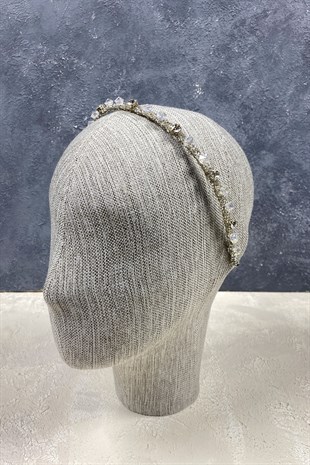 Özel Tasarım Full Parlak Taşlı Gelin Tacı