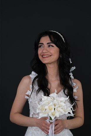 Özel Tasarım Ortanca Çiçekli Gelin Saç Aksesuarı