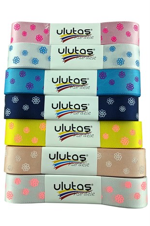 Papatya Baskılı 2,5 Cm Grogren Kurdele