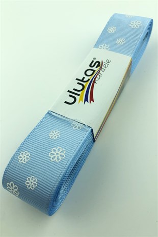 Papatya Baskılı Grogren Kurdele 2,5 Cm