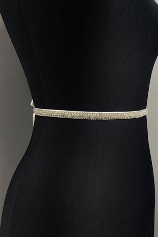 حزام فستان حجر بيوغلو لامع 3 صفوف