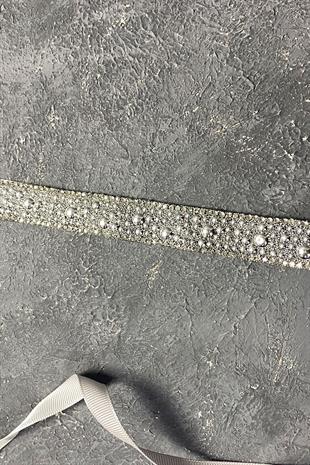 لامعة خرزة فضية مطرزة حجر مساء اللباس الحزام