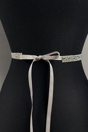 لامعة خرزة فضية مطرزة حجر مساء اللباس الحزام