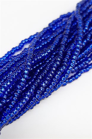 Parlak Lacivert Dizi Kum Boncuk