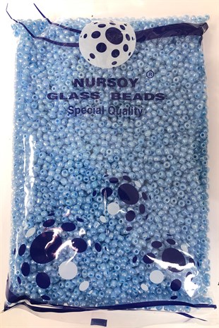 Parlak Mavi Kum Boncuk 4 mm 500 gr