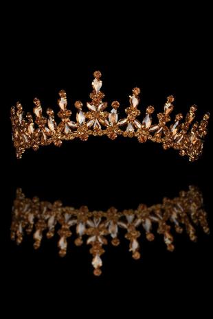 Sparkling Shuttle Stone Bridal Tiara Costume Crown for Henna Night