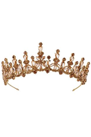Sparkling Shuttle Stone Bridal Tiara Costume Crown for Henna Night