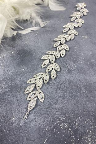 Elegant Bridal Hair Accessory with Shiny Special Zircon Leaf