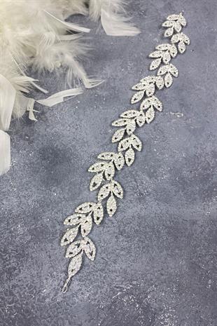 Elegant Bridal Hair Accessory with Shiny Special Zircon Leaf